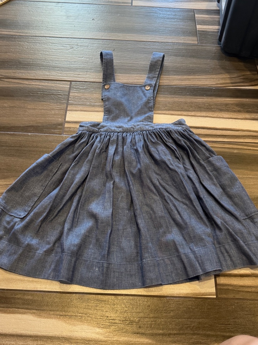 Bonpoint Blue Chambray Pinafore Dress